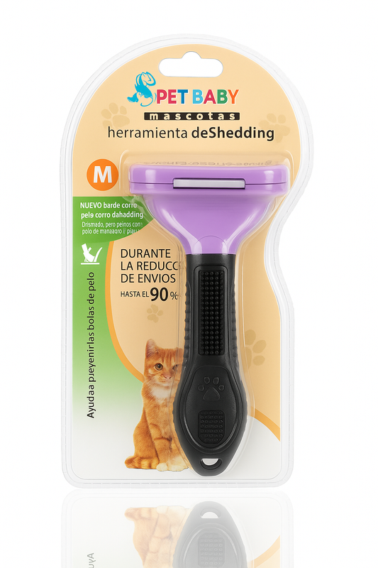 Pet Baby  Herramienta deShedding M – Cepillo Profesional para Gatos | Reduce la Caída de Pelo hasta un 90%