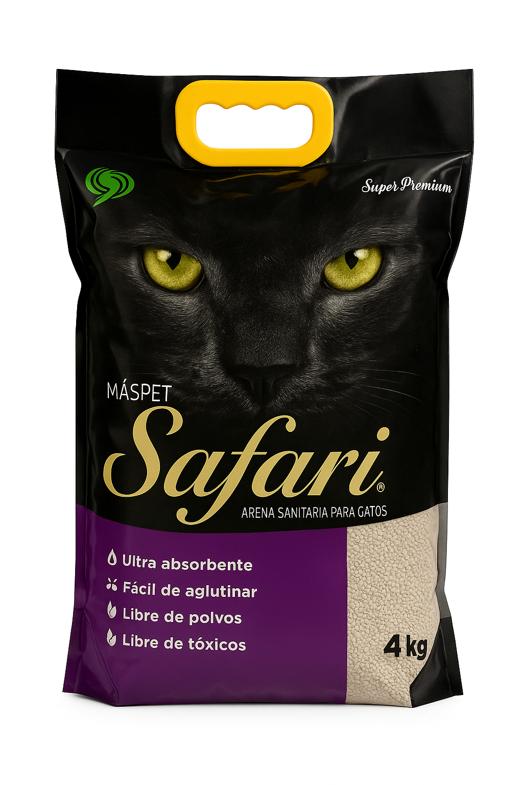 Arena Sanitaria MásPet Safari para Gatos – 4 KG | Ultra Absorbente y Libre de Polvo