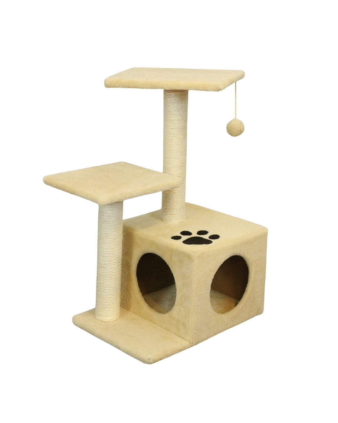 Rascador con Cueva y Plataformas PetBaby – 70 cm