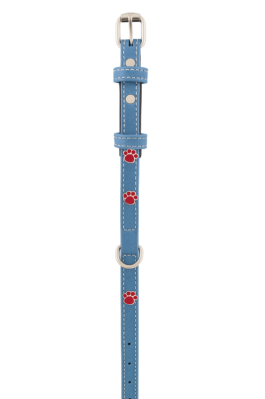 Collar PetBaby de Cuero Azul para Perros – 38 cm | Talla S | Resistente y Ajustable