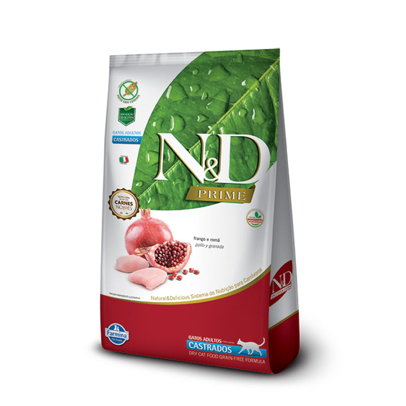 N&D Prime Gato Castrado Pollo y Granada 1.5kg — Precio Chemarry
